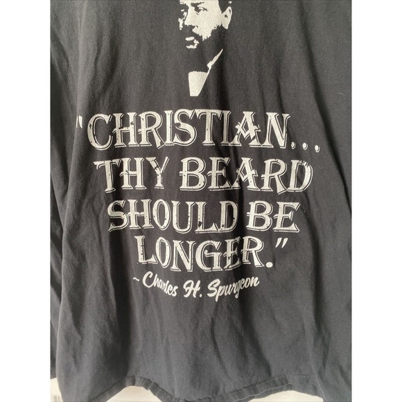 “Christian Thy Beard Should Be Longer” Long Sleeve Size Lg T- Shirt Streetwear - Picture 2 of 4